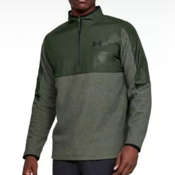 Under Armour Coldgear Fleece Infrared 1/2 Zip Hybrid Green Men Loose XL 1345315 - Picture 4 of 8
